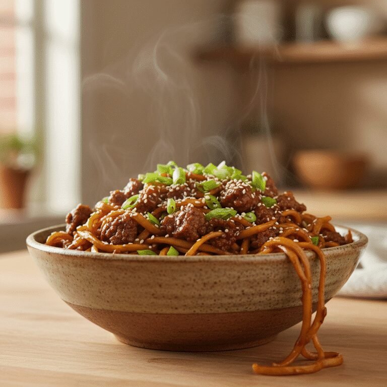 15 Minute Mongolian Ground Beef Noodles: Cheaper and Faster Than Delivery