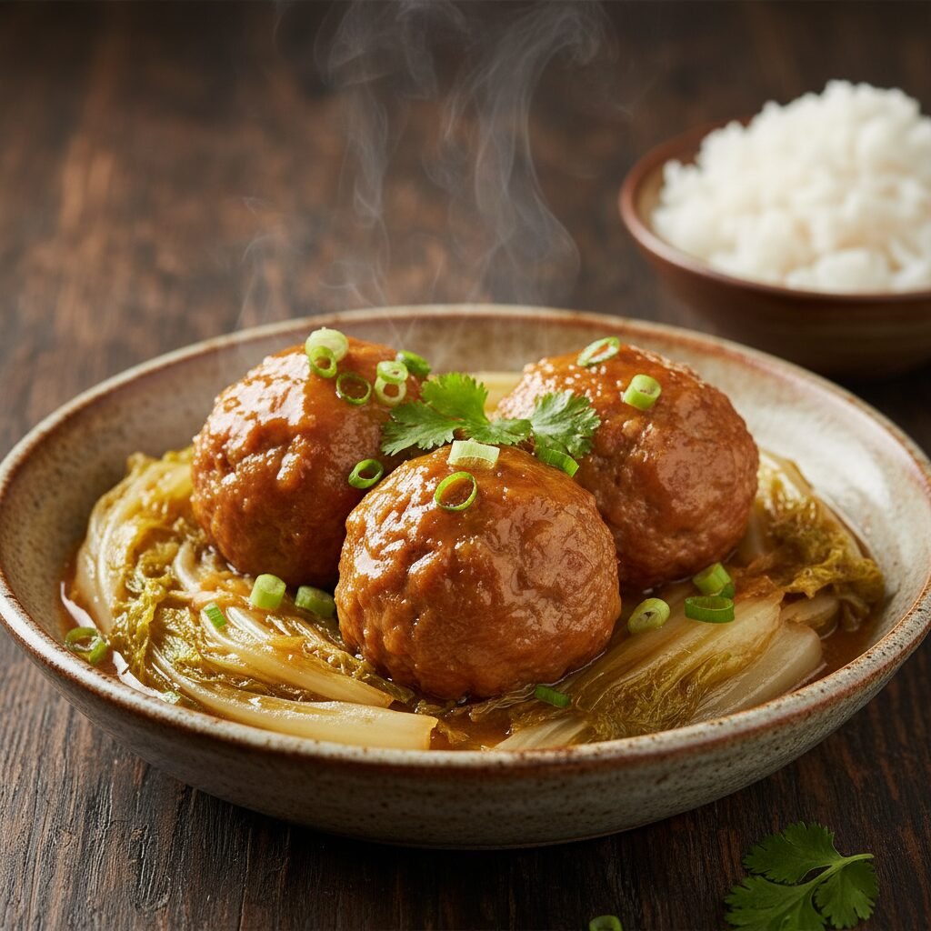 Braised Chinese Lion's Head Meatballs (Melt-in-Your-Mouth Soft)