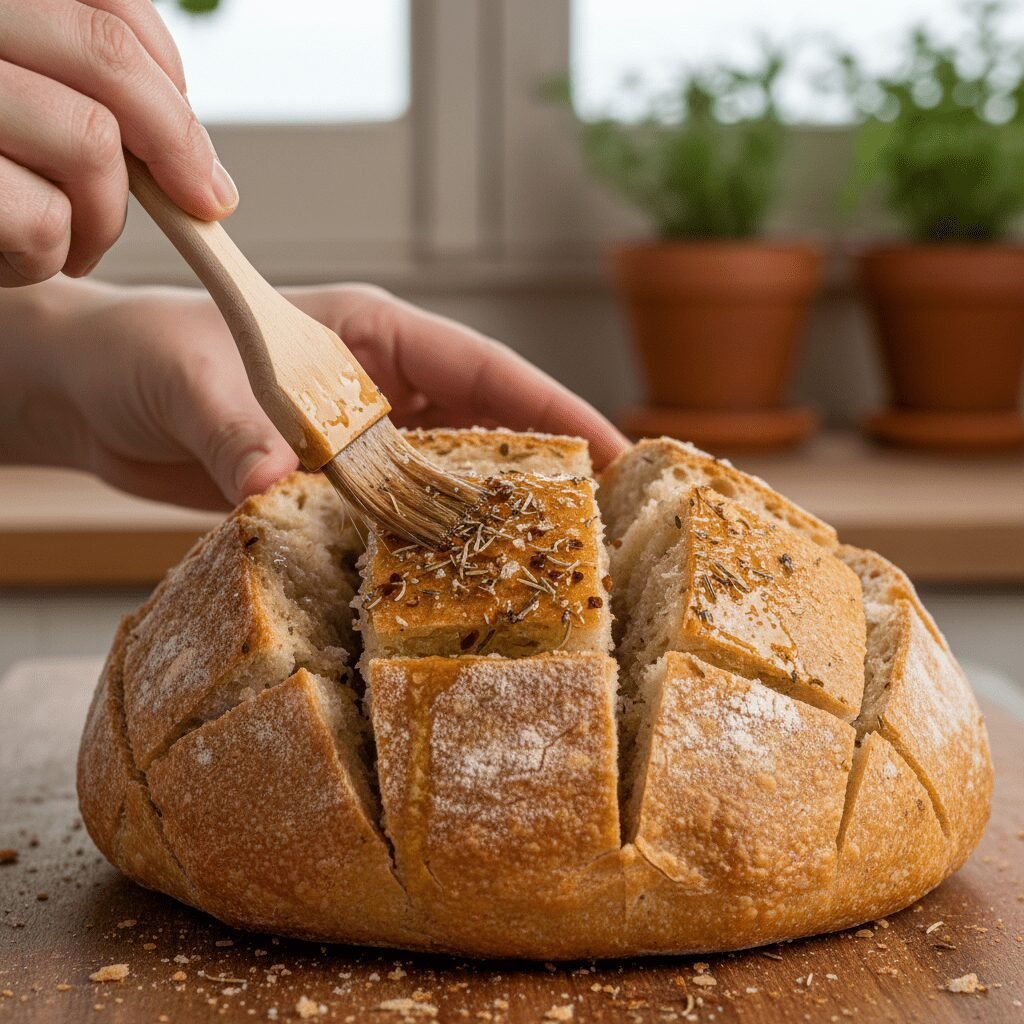Photorealistic, close-up shot of hands (adult or child-like) gently pulling apar