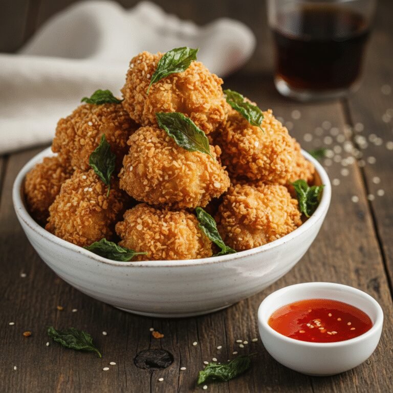 Crispy Basil Popcorn Chicken: The Street Snack You Can Make at Home