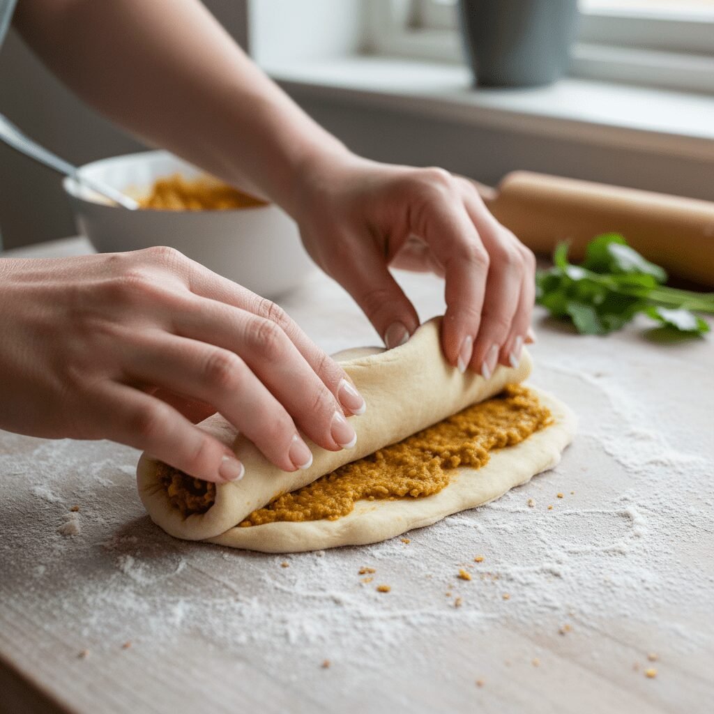 Photorealistic image capturing the action of a woman's hands (Pinterest mom styl