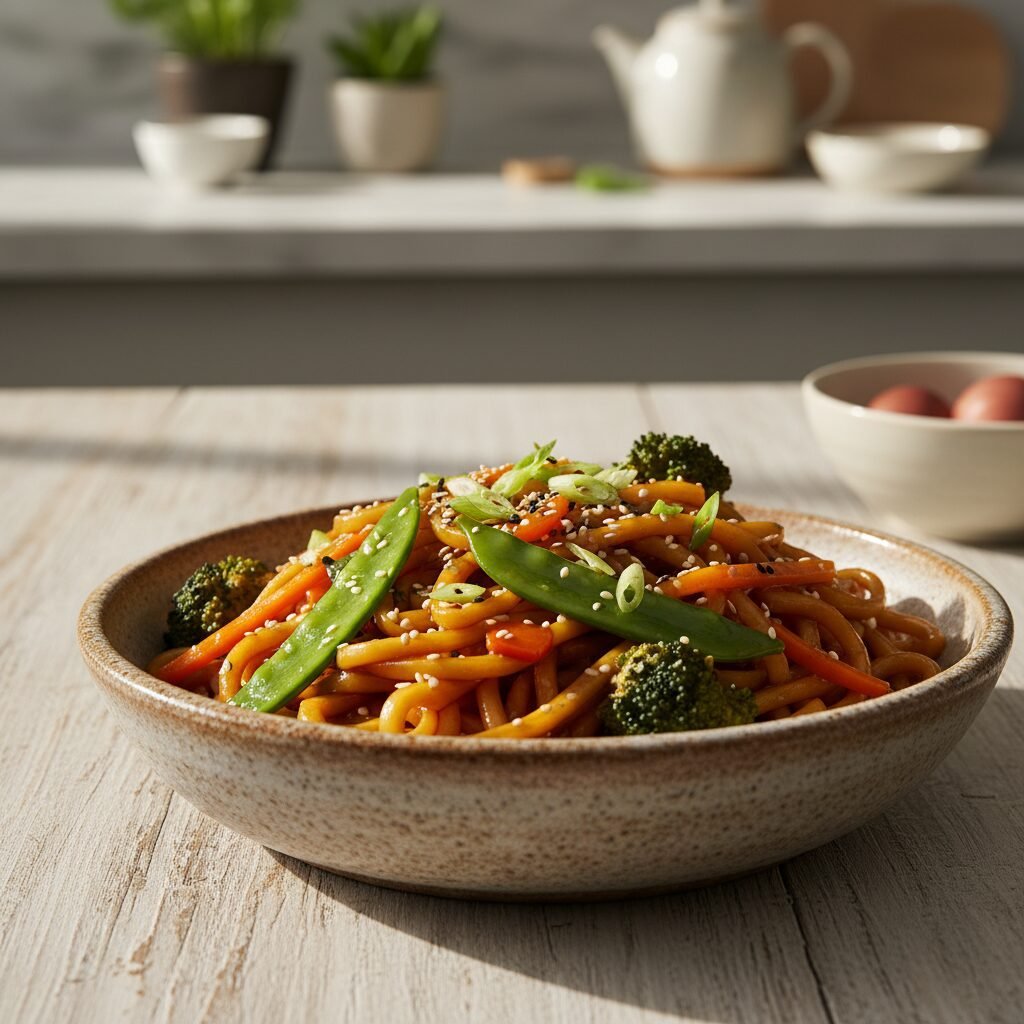 Easy Vegetable Lo Mein Using Frozen Veggies