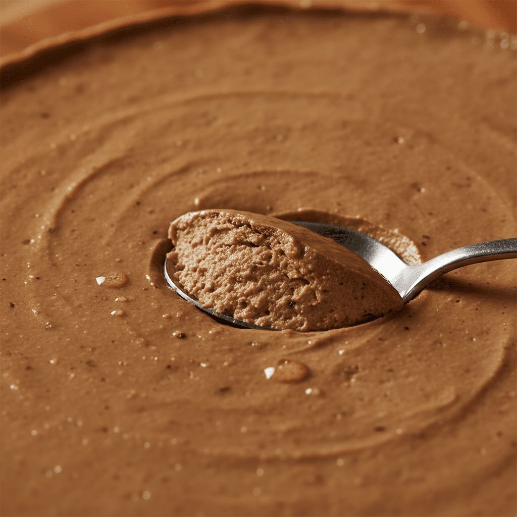 Photorealistic, extreme close-up shot of the pate's texture, showing its incredi