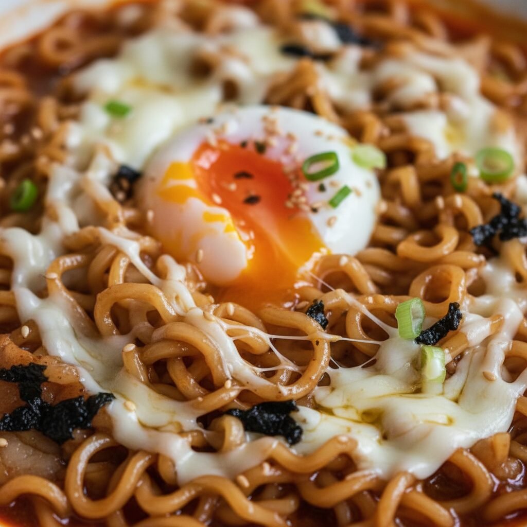 Photorealistic, extreme close-up shot of the Kujirai Ramen, focusing on the text
