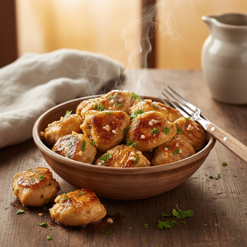 Tender Garlic Butter Chicken Bites (Ready In 15 Minutes)