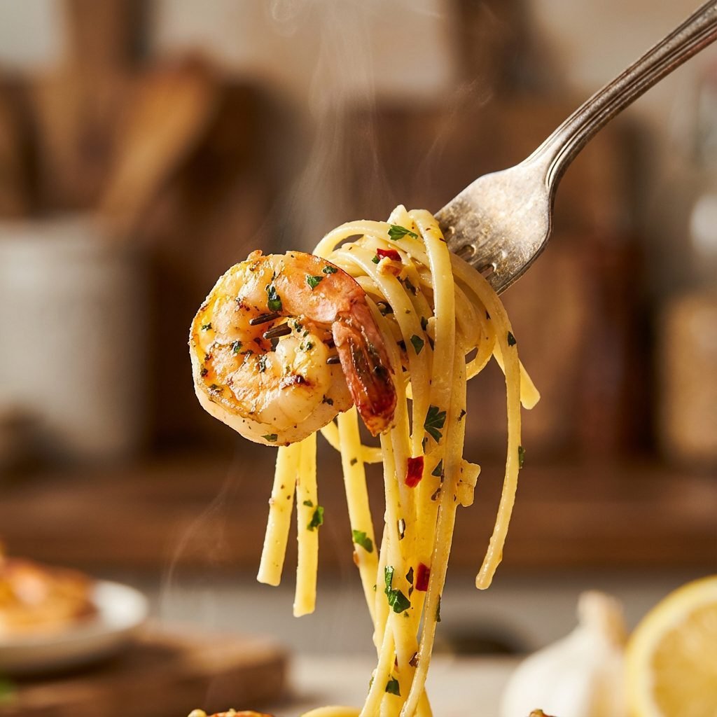 15 Minute Lemon Garlic Butter Shrimp Pasta (Using Frozen Shrimp)