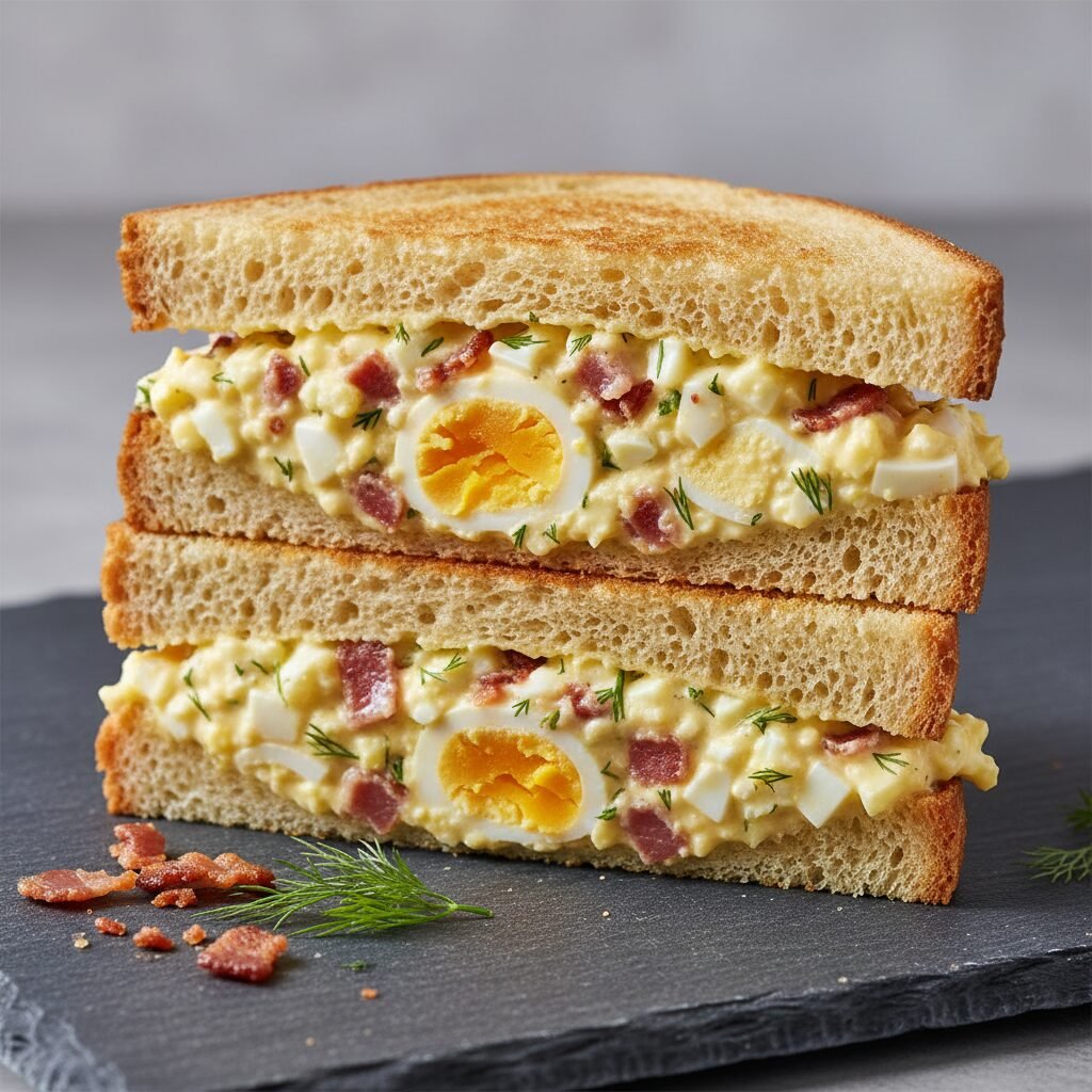 Best Ever Egg Salad Sandwich With Crispy Bacon