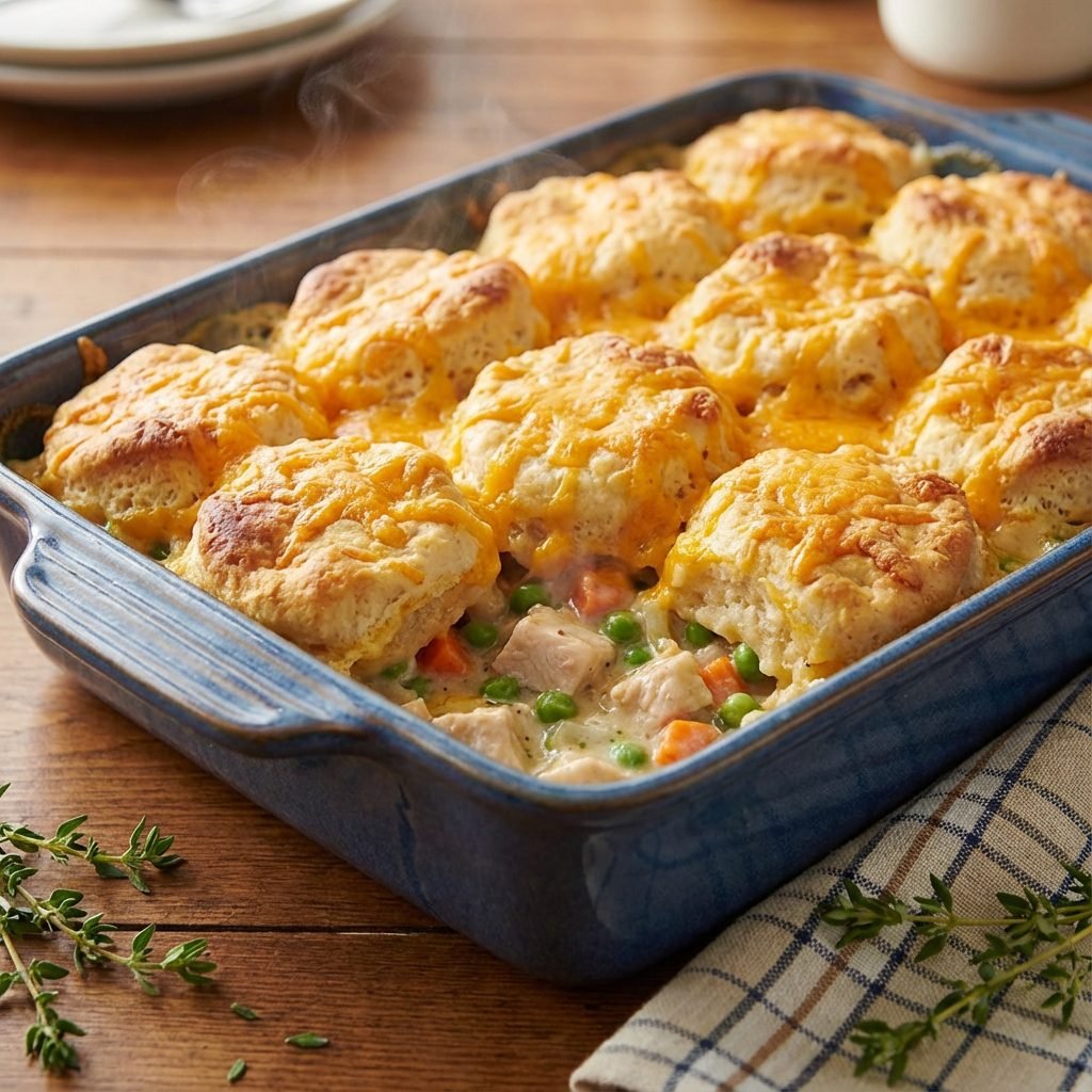 Bubble Up Chicken Pot Pie With Canned Biscuits