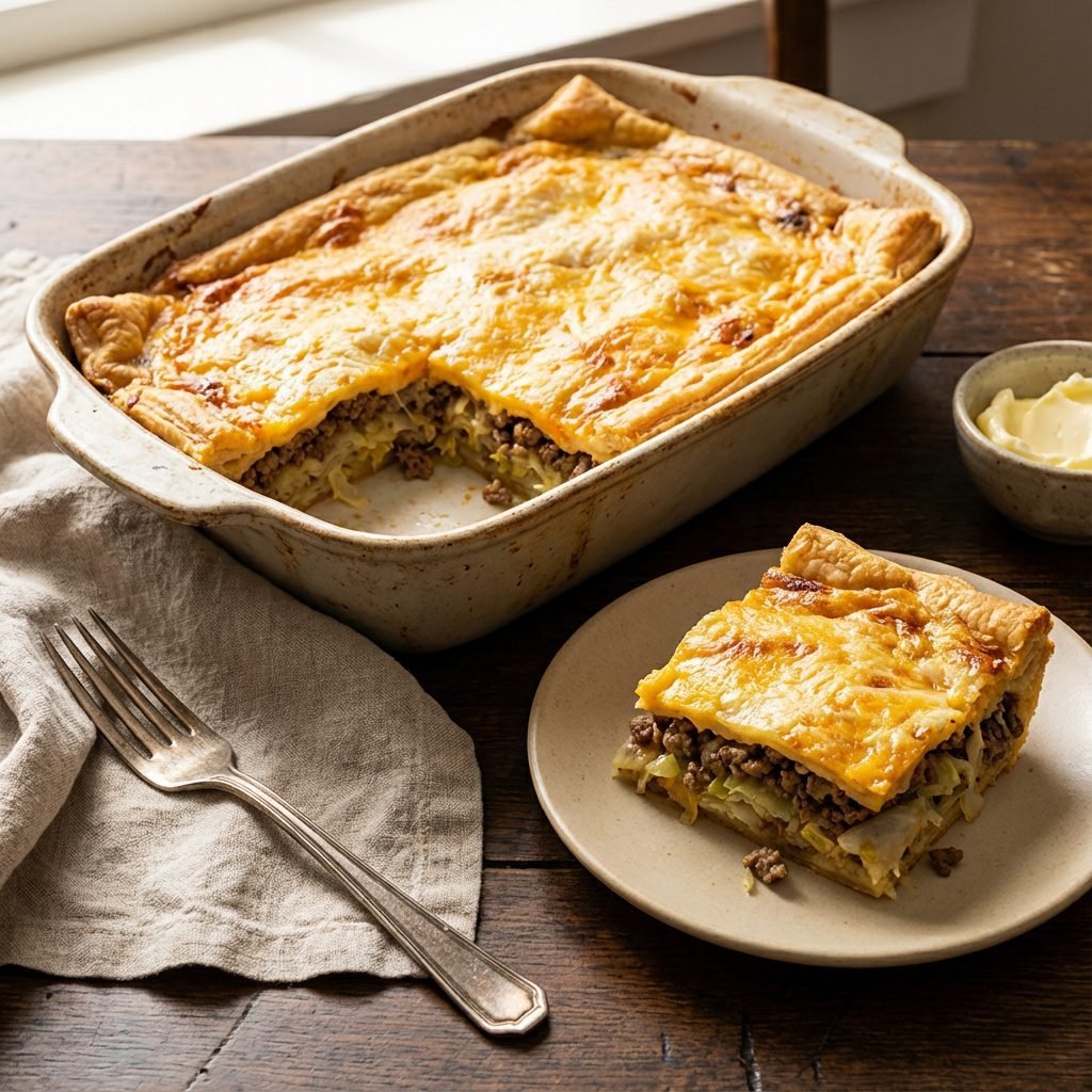 Cheesy Runza Casserole: The Beef and Cabbage Comfort Bake
