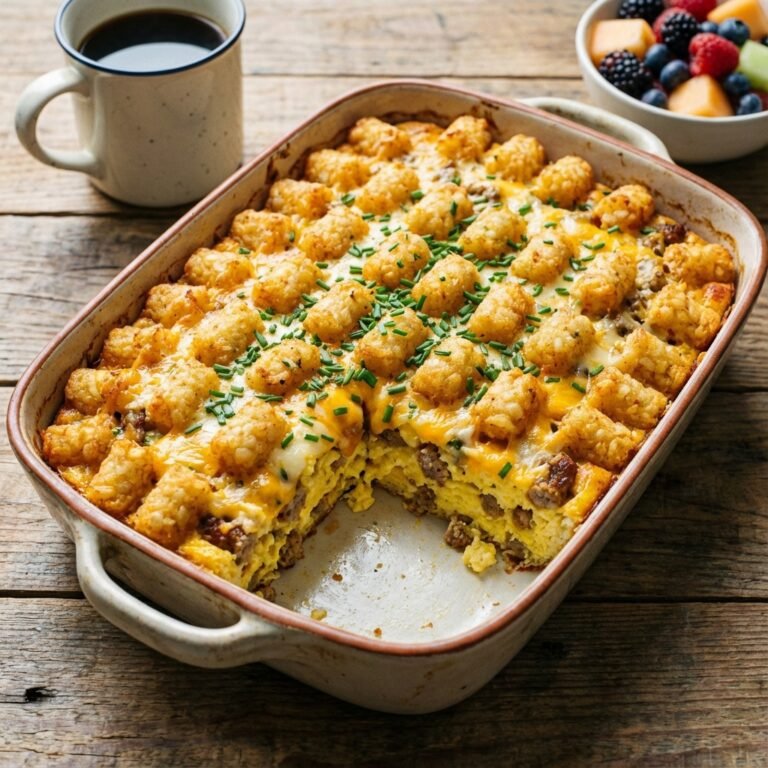 Cheesy Tater Tot Breakfast Casserole For A Crowd