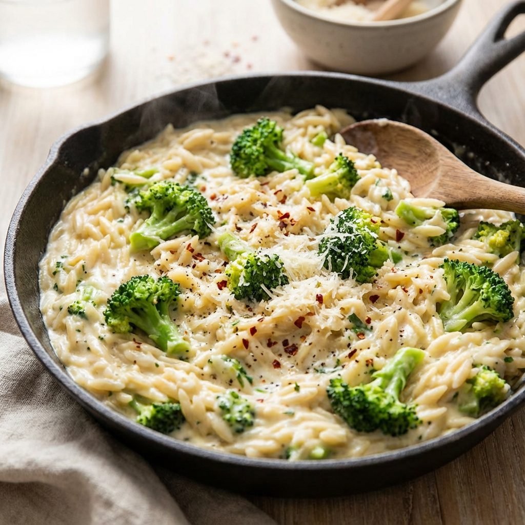 Creamier Than Mac & Cheese: The Broccoli Orzo Skillet You Need