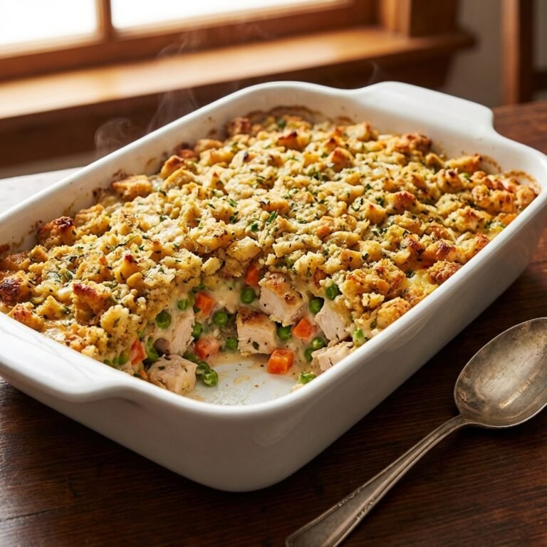 Creamy Chicken And Stuffing Casserole (Comfort In A Dish)