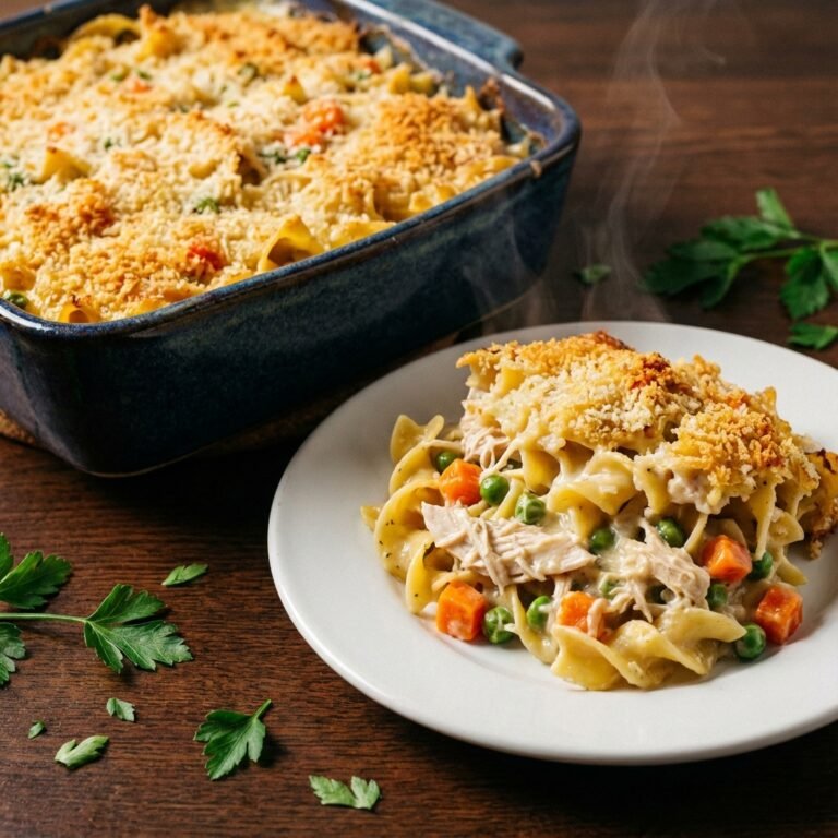 Creamy Chicken Noodle Casserole (No Canned Soup)