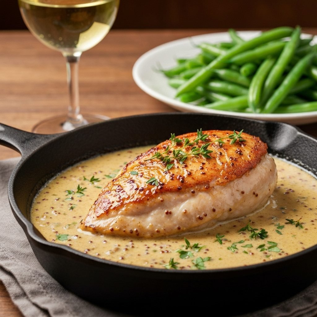 Creamy French Mustard Chicken (Fancy Dinner on a Shoestring)