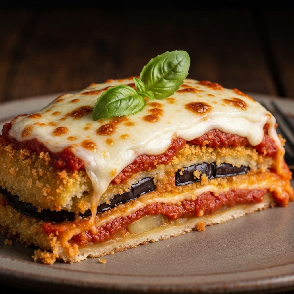 Crispy Baked Eggplant Parmesan (No Frying Required)