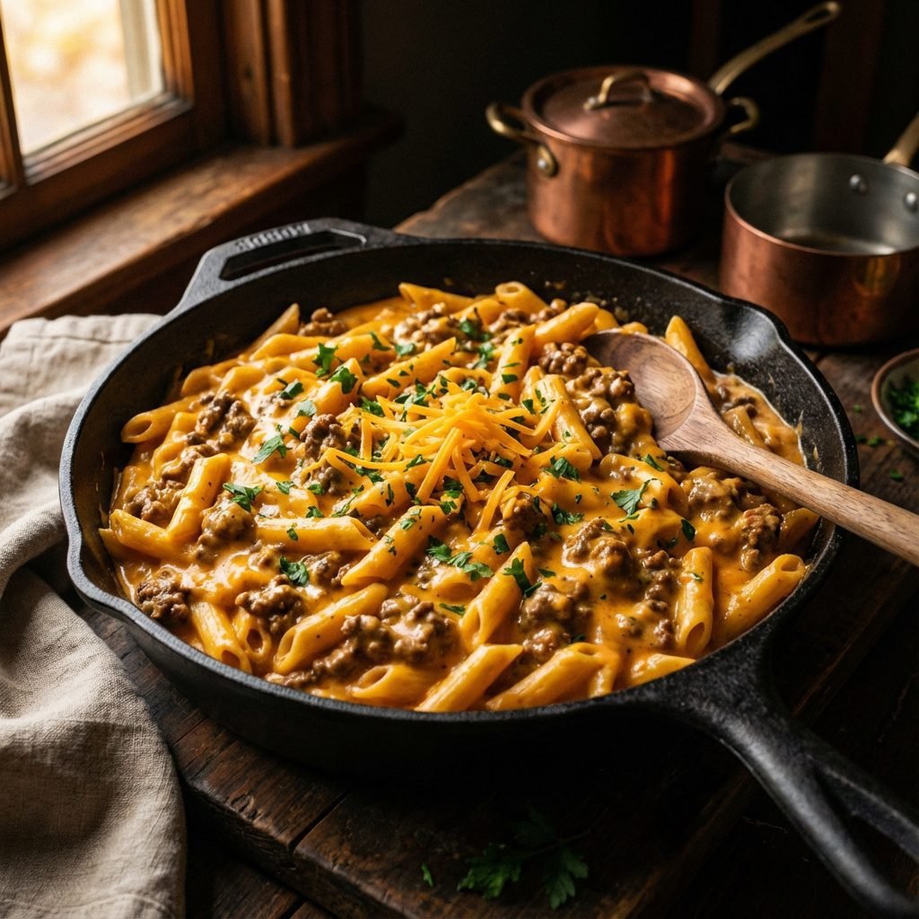 Ditch The Box: Creamy Cheeseburger Pasta In 20 Minutes