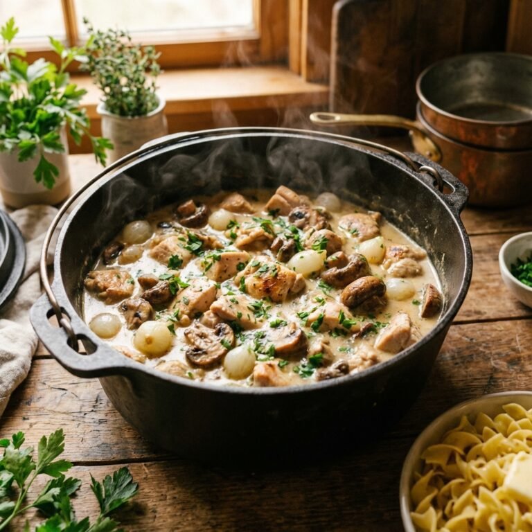 Grandma's Old Fashioned Chicken Fricassee (One Pot Stew)