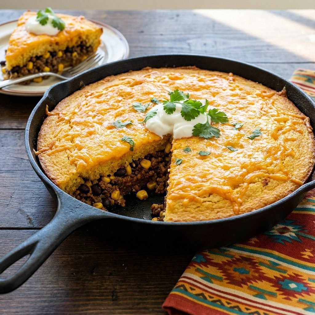 Jiffy Tamale Pie: The Cheesy Cornbread Skillet Dinner