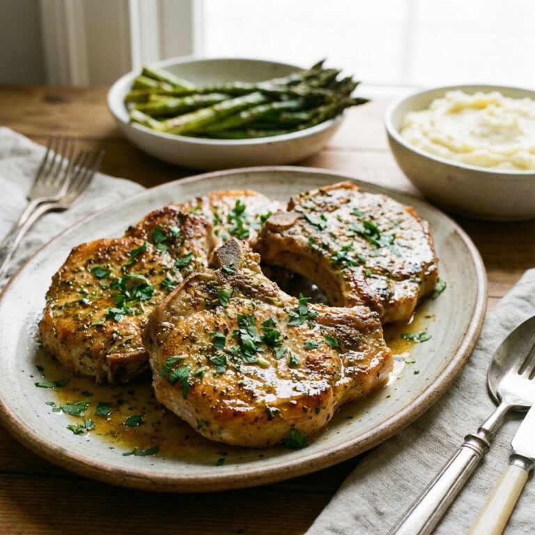 Juicy 3 Ingredient Baked Ranch Pork Chops