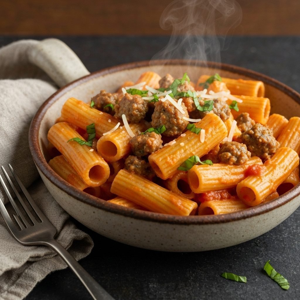 Restaurant Quality Sausage Pasta Ready In Just 15 Minutes