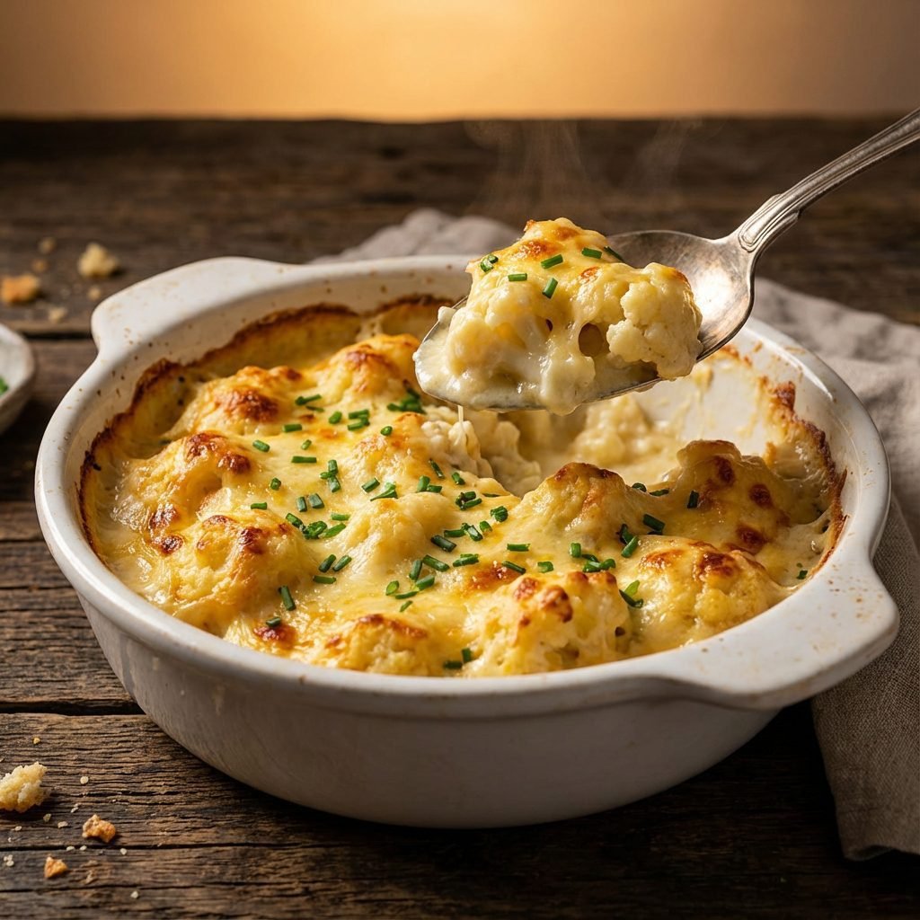 Rich & Creamy Cauliflower Cheese Bake (Keto Friendly)