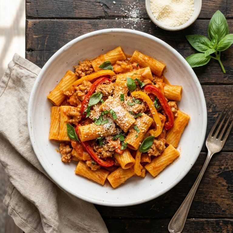 Rich & Creamy Sausage And Peppers Pasta (Weeknight Saver)