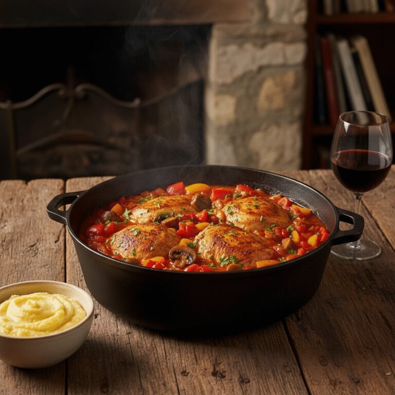 Rustic Italian Chicken Cacciatore (The Perfect One Pot Wonder)