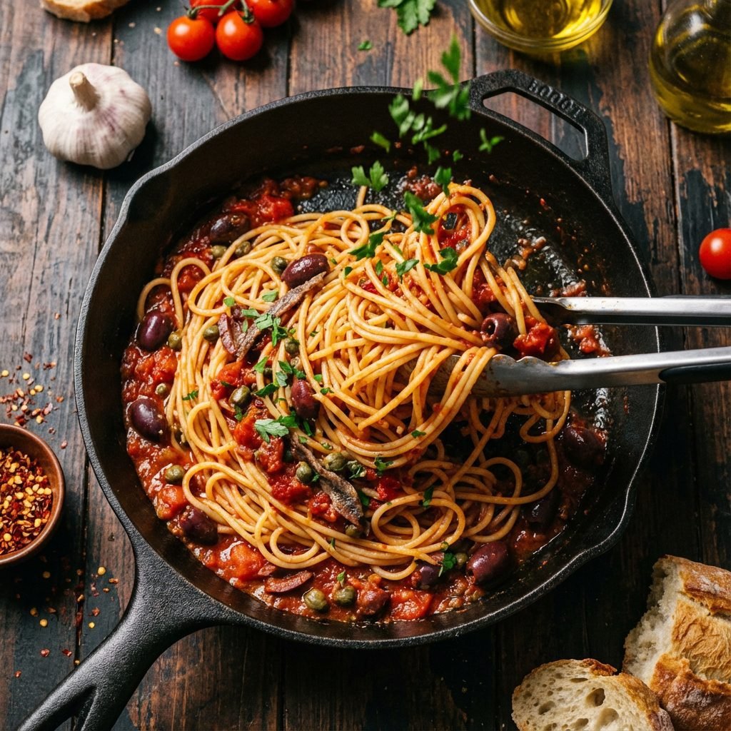 Spicy Pasta Puttanesca: The 'Pantry Pasta' That Tastes Like A Restaurant Meal