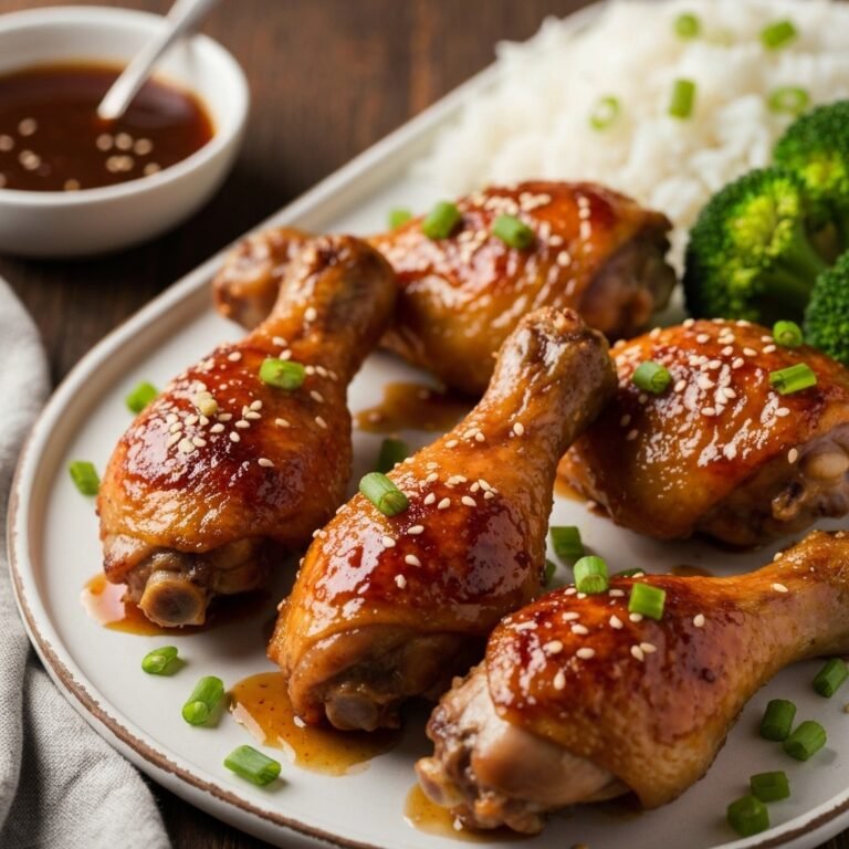 Sticky Honey Garlic Chicken Legs (Oven Baked)