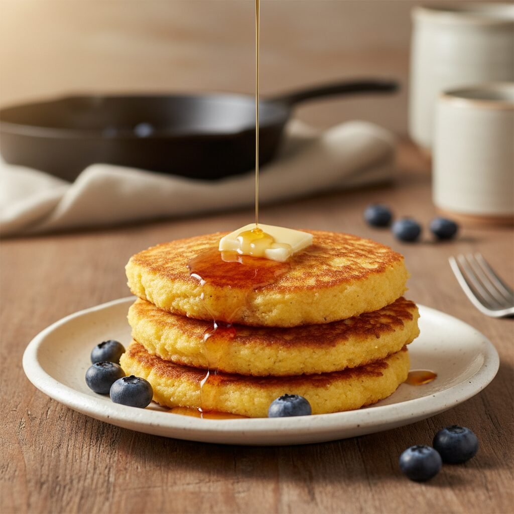 Sweet Cornmeal Johnny Cakes: The 5 Minute Breakfast Fritter
