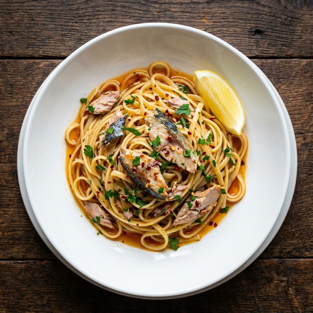 This $3 Spicy Canned Mackerel Pasta Tastes Like Luxury